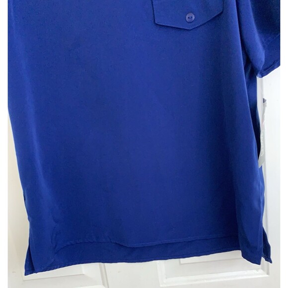 Maggie Sweet Blouse Top Size L Large Blue Short Sleeve Pocket USA - Picture 6 of 13